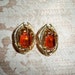 Vintage Sarah Coventry Topaz and Gold Clip Earrings