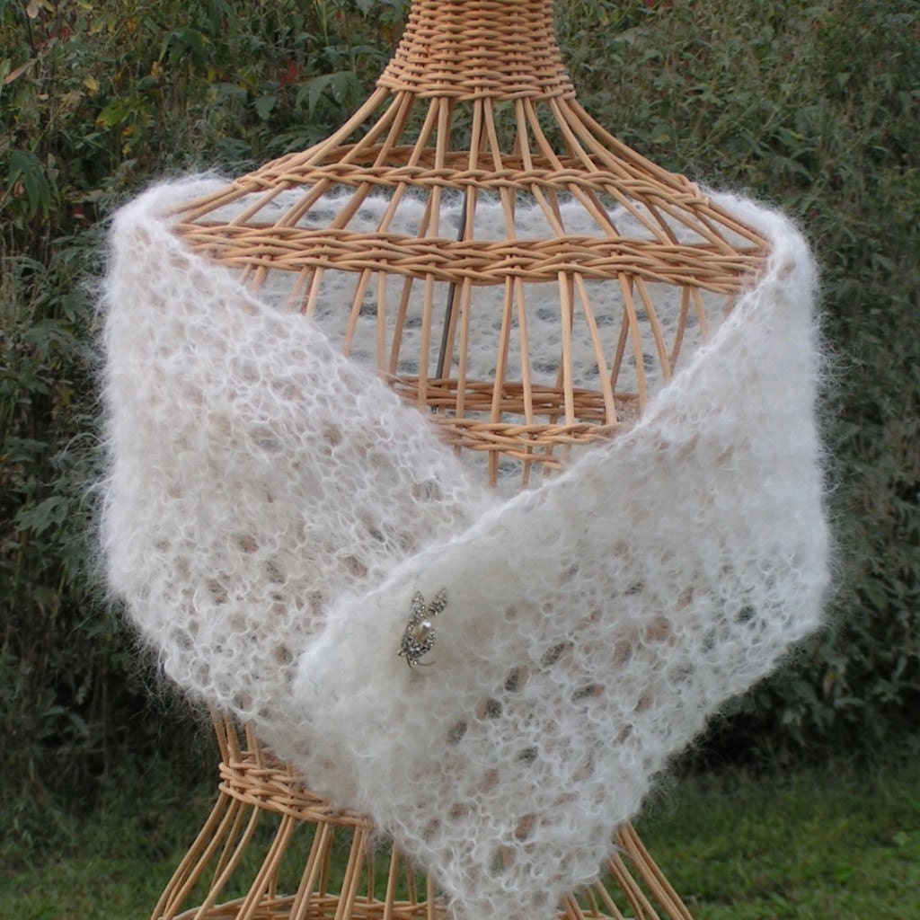 Shawl Knitting Pattern Shawlette Lace Lacy Mohair Shawlette