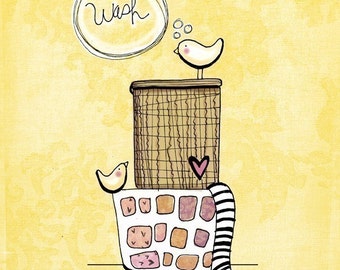 Wash Cycle- Beautifully textured cotton canvas art print. Order as an 8x10 11x14 or 16x20 size.