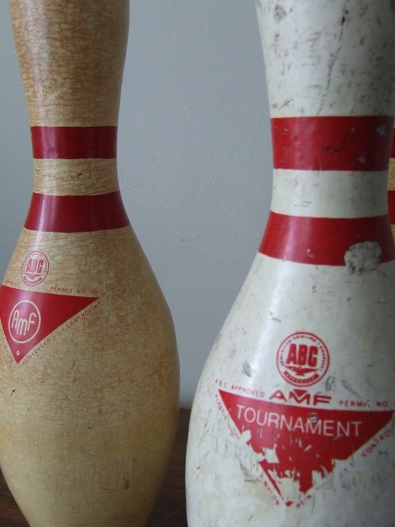 Set of Three Vintage AMF Bowling Pins Regulation
