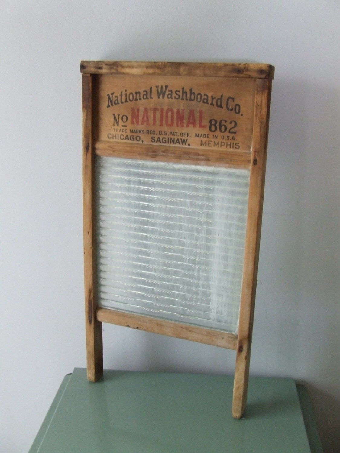 Ripple Glass Primitive Washboard Laundry Room Decor Rustic