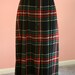 Ankle Length Pleated Tartan Plaid Wool Blended Skirt