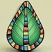 Rainbow-Striped Green Polymer Clay Leaf Cane -'Autumn's Bounty'