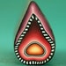 Orange, Red, and Purple Polymer Clay Flame or Leaf Cane