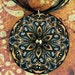 Black, White, and Bronze Large Polymer Clay Kaleidoscope Necklace