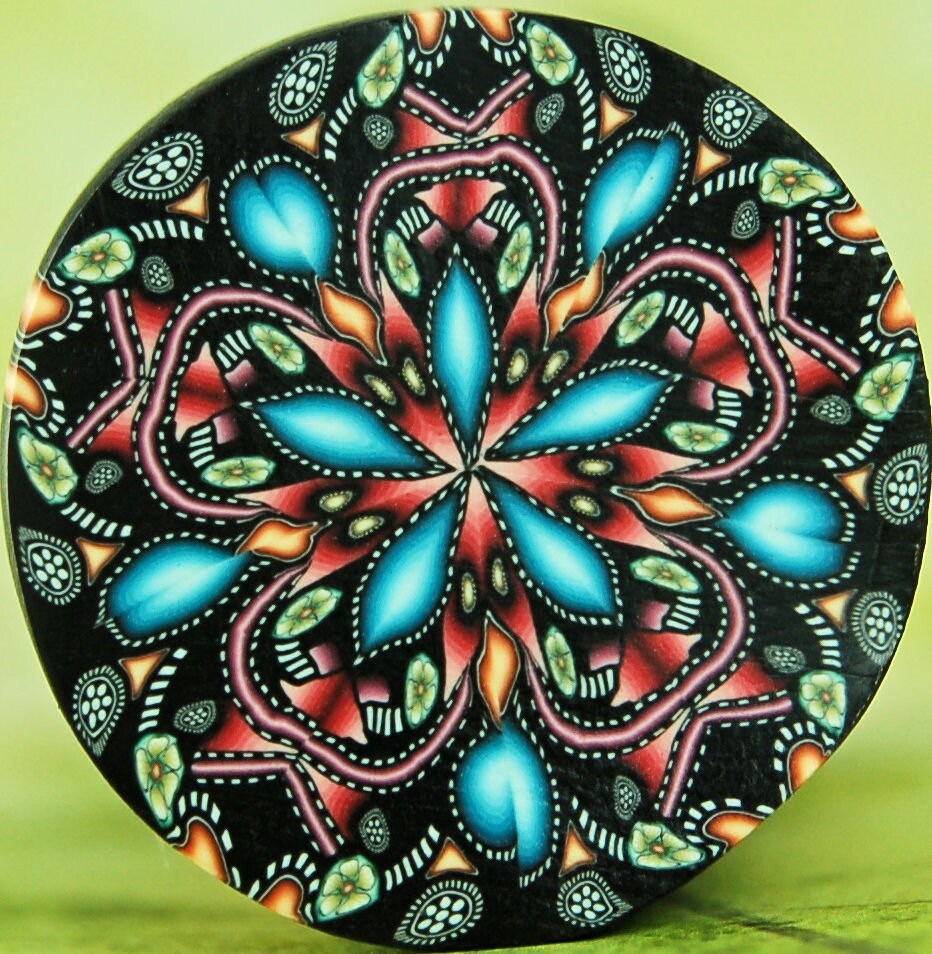 Kaleidoscope Polymer Clay Cane 'Starflower' by ikandiclay on Etsy