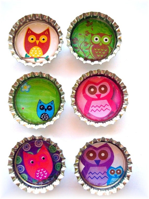 Items similar to Owl Bottle Cap on Etsy