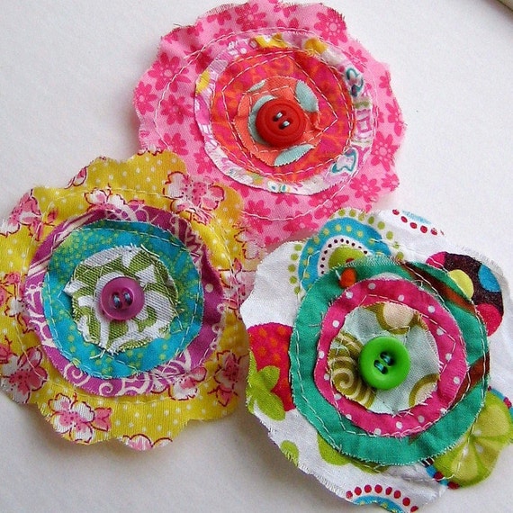 Fabric Flower Embellishments Fabric Flowers Flower