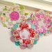 Flower Embellishments, Fabric Flowers, Fabric Embellishments, Layered Flowers, Scrapbook Flowers, Set of 3 - No. 682