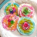 Flower Appliques, Fabric Flowers, Scrapbook Flowers, Flower Embellishments, Button Flowers, Shabby Flowers - set of 4, No. 730