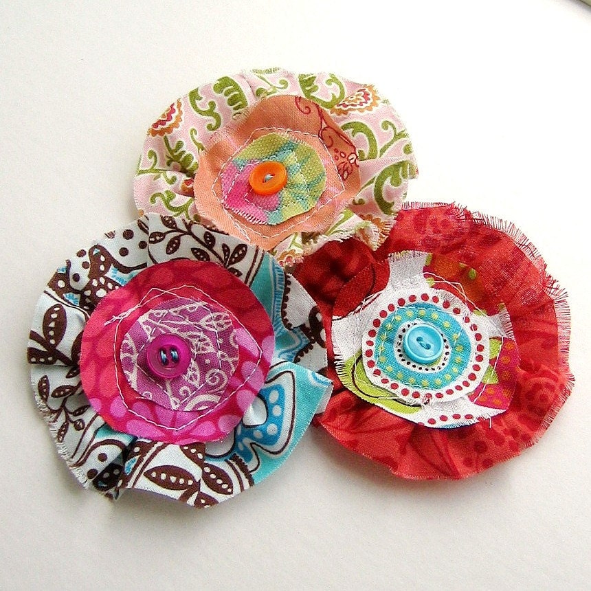 Fabric Flower Embellishments Fabric Flowers Flower