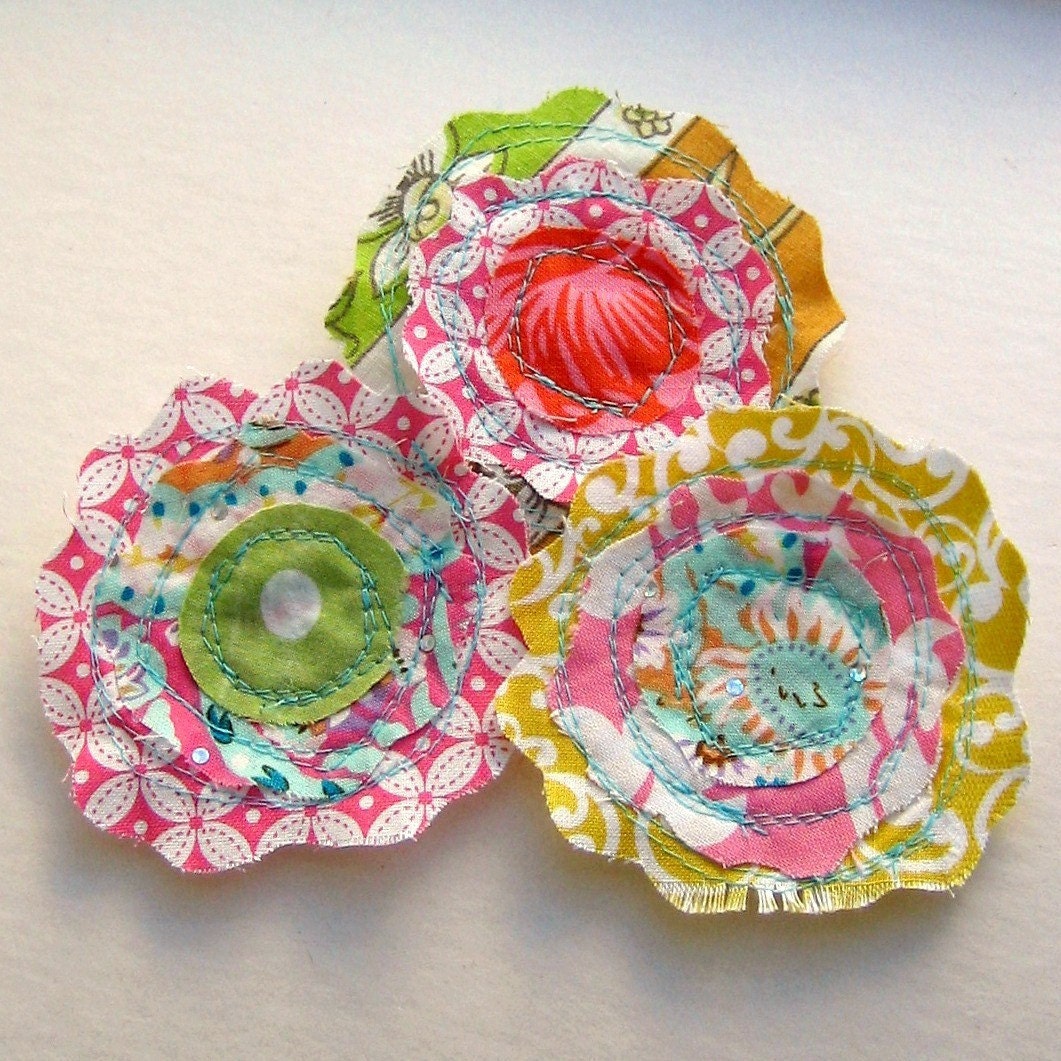 Fabric Flower Embellishments Fabric Flowers Flower