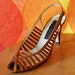 vintage 70s shoes heels italian caramel leather strappy woven disco party high 7