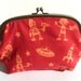 SALE ITEM - Red and Orange Cotton Robot Fabric gadget pouch