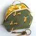 Yellow Cotton Vespa Scooter Moped Print Cosmetic Purse, Gadget Pouch, Makeup Bag