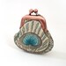 Little peacock, tiny silk-lined purse