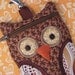 Owl iphone case Brown Quilted Fabric cell phone case