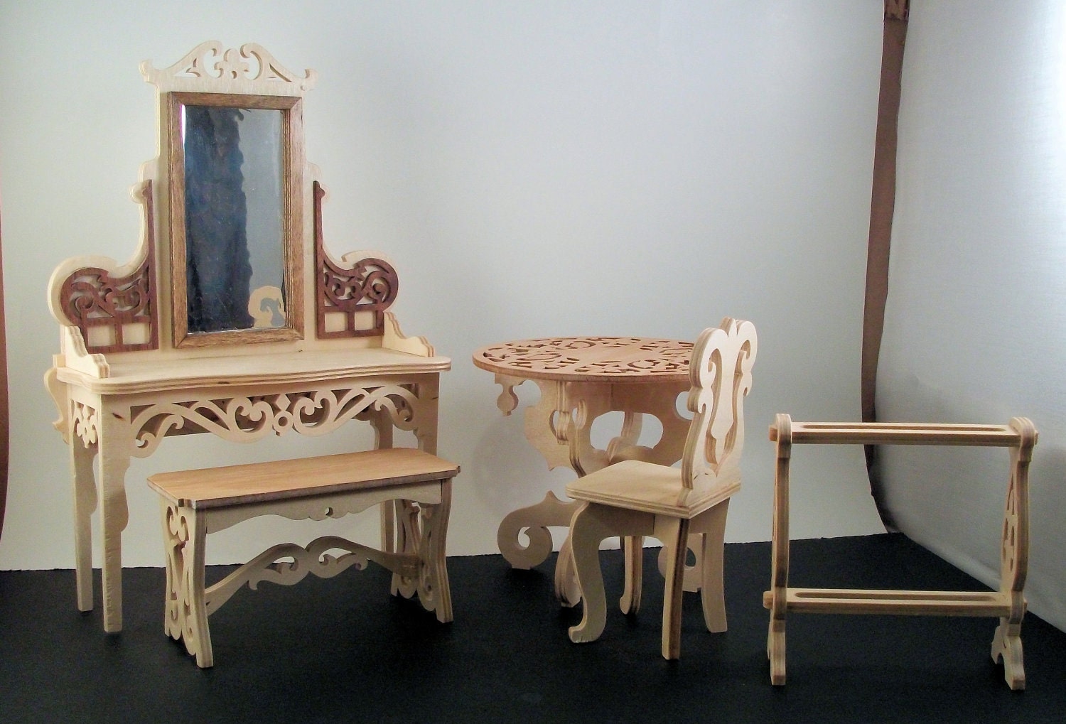 wooden barbie furniture sets