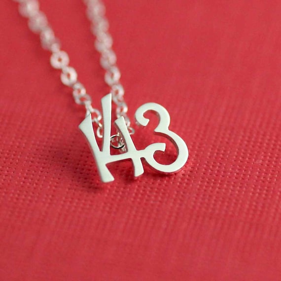 143. I Love You Necklace in Silver. Gifts For Her. Bride Gift.