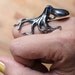Custom Order Octopus Ring in Gunmetal with Topaz eyes