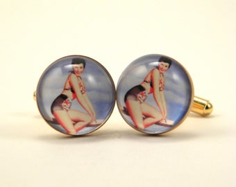 Pin up cufflinks | Etsy