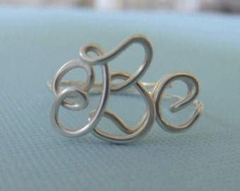 Handcrafted Monogram Ring (SS), Monogrammed Ring (Sterling Silver), personalized ring
