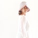 Off-White Dress with Bateau Style Neckline and Gathered Skirt - Summer Fashion