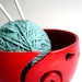 Red Ceramic Wheel Thrown Yarn Bowl - In Process Will Be Ready For Christmas