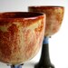 Set Of Two Wheel Thrown Stoneware Autumn Goblets