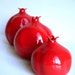 Red Porcelain Pomegranate Vase Set - MADE TO ORDER