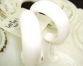 White Lucille Ball Hoops - vintage lucite hoop earrings