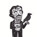 Day of the Dead Edgar Allan Poe Calavera Limited Edition Gocco Screenprint