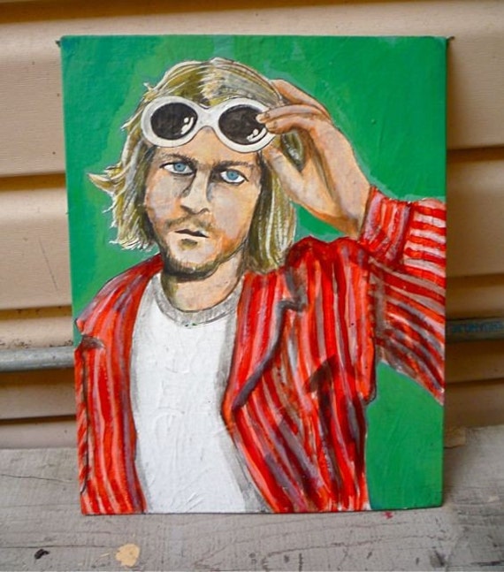 Items similar to Kurt Cobain original painting by Jesse Mosher on Etsy