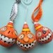 Candy Corn Smiling Jack Trio- Halloween Ornaments