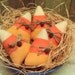 Primitive Candy Corn Autumn Halloween Fabric Ornies ( Set of 5 )