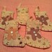 Christmas Stockings Burlap Primitive Set of 5