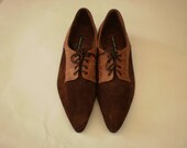 Chocolate suede and texured tan winklepickers size 10