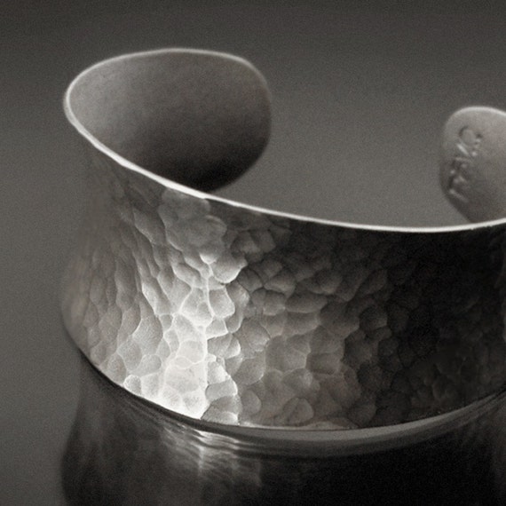 sterling silver hammered cuff
