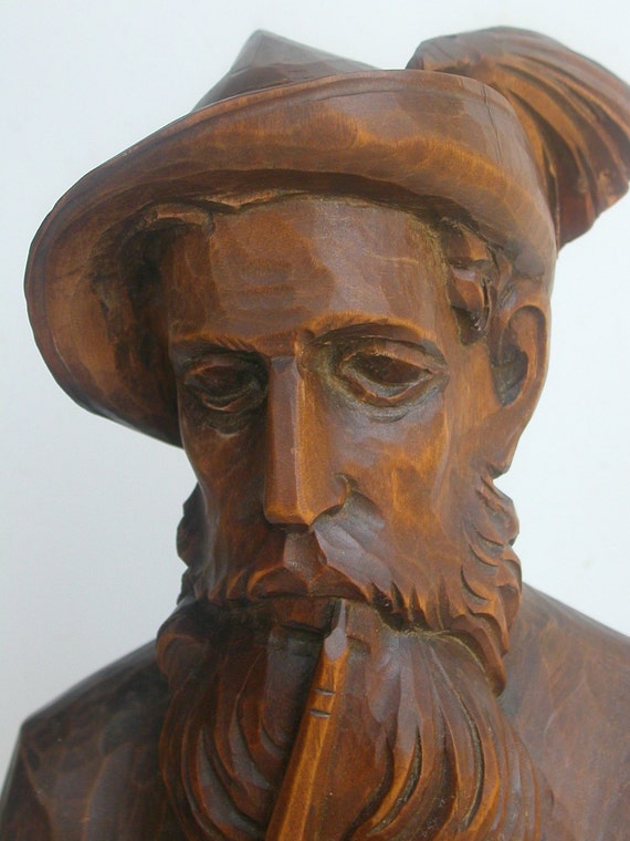 Wood Carving-Man with Pipe