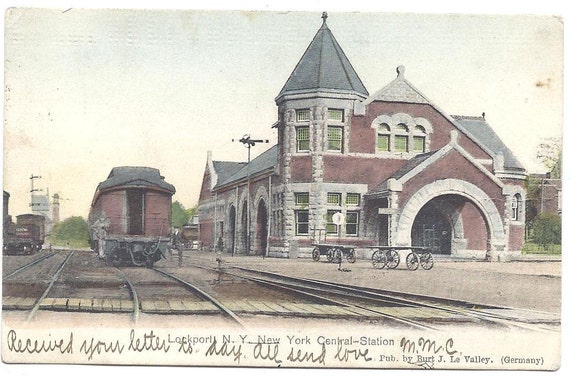 Postcard-Train Station-Lockport NY