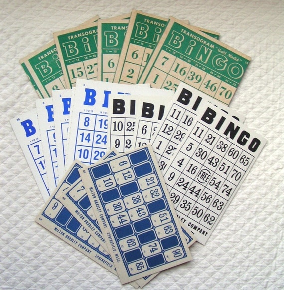 Vintage Bingo Card Pack. Sale