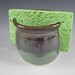 Ceramic Sponge Holder in Brown and Spearmint Green