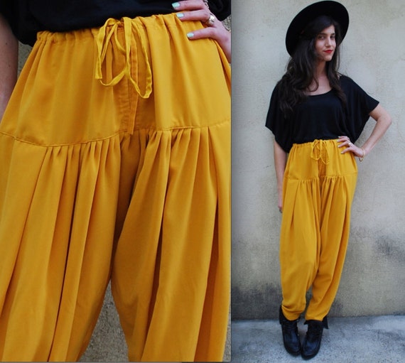 yellow harem pants