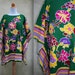 Vintage Floral Festival Caftan Dashiki Mini Tunic