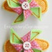 Pinwheel Felt Hair Clippie Machine Embroidery Design