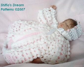CROCHET PATTERN For Melody Matinee Jacket & Hat PDF 65 Digital Download