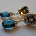 SALE London Blue Topaz Sterling Silver Earrings Floral Design - Something Blue