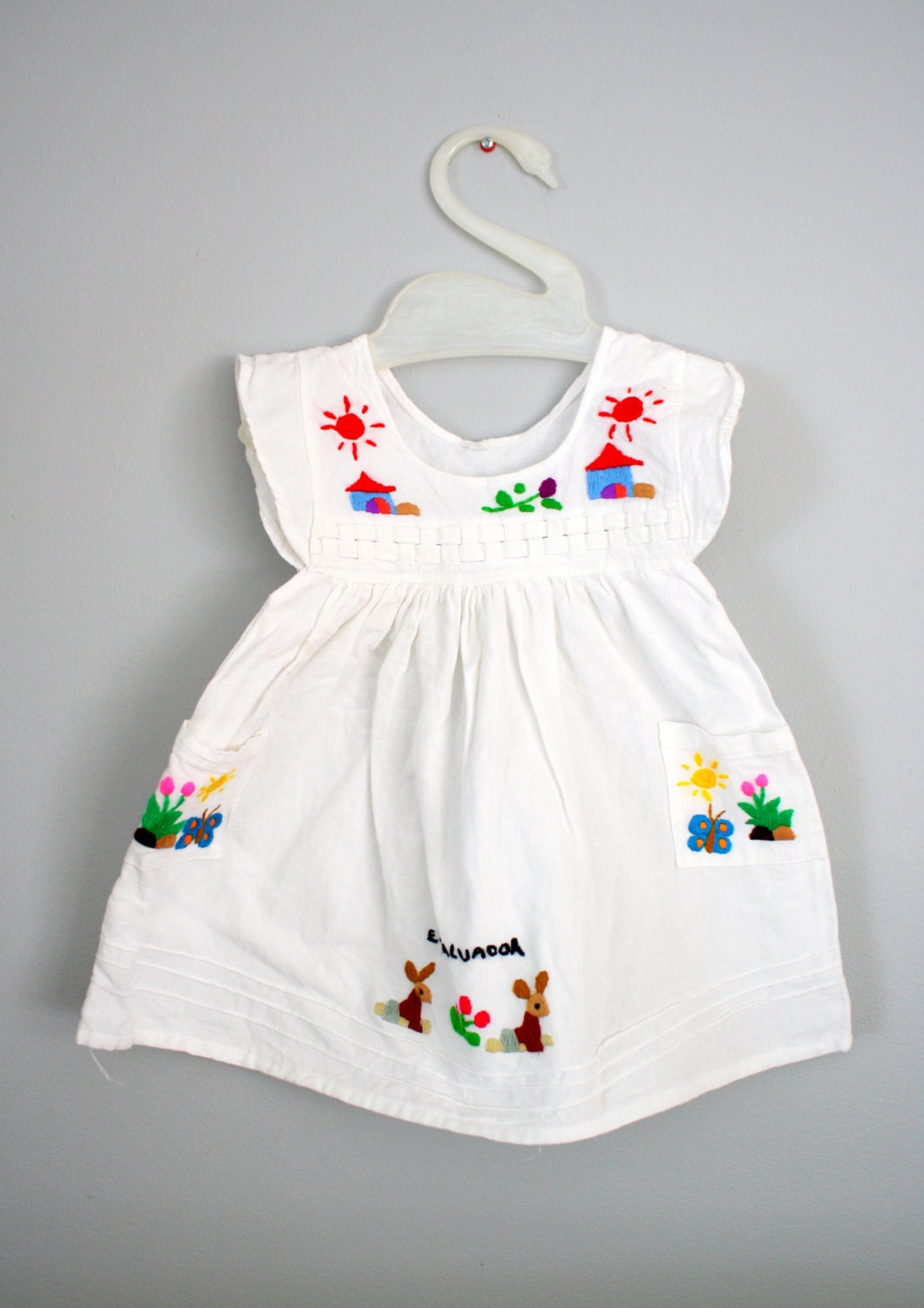 RESERVED Vintage El Salvador Toddler Dress Sz 2T