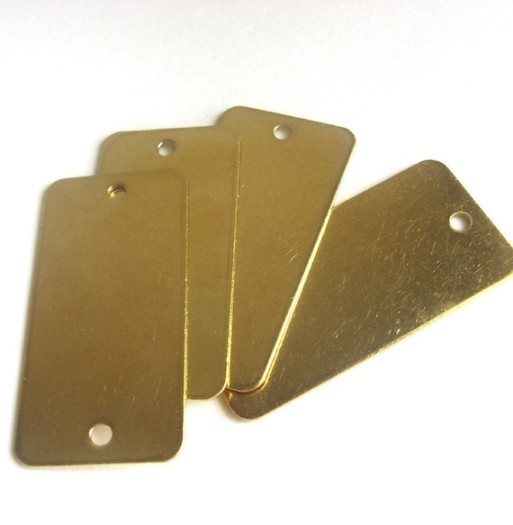 8 thick brass stamping blank dog tags 1 x 2
