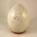 Pottery Cremation Urn - Wheel Thrown Clay - Funerary Cremains Jar For Family Member or Pet Ashes - White Speckled Egg - Petite XX Small